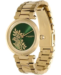 Olivia Burton Women's Signature Floral Ion Plated Gold-Tone Steel Bracelet Watch 34mm