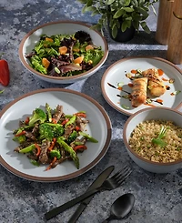 Gibson Elite Lagos Double Bowl-16 Piece Dinnerware Set, Service for 4