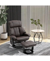Homcom Massage Recliner Chair with Cushioned Ottoman and 10 Point Vibration