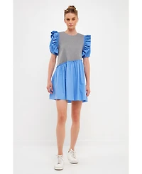 English Factory Women's Asymmetrical Mini Dress