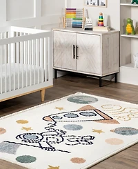 nuLoom Pearl Caree Astronaut Kids Fringe 5' x 7'6" Area Rug