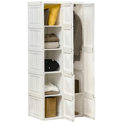 Homcom Foldable Clothes Wardrobe Closet Organizer with Storage,
