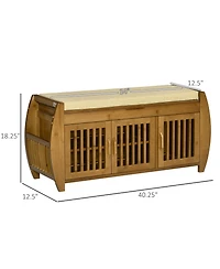 Homcom Upholste Entryway Shoe Bench with Storage Cabinets Side Rack,