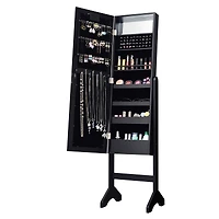 Costway Mirrored Jewelry Cabinet Organizer w/18 Led lights