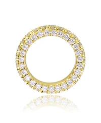 Ra Sterling Silver 14K Gold Plated Clear Cubic Zirconia Band Ring
