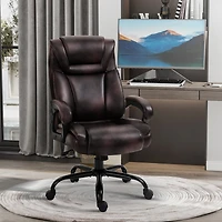 Vinsetto Big and Tall Executive Office Chair w/ Pu Leather Fabric, Wheel,
