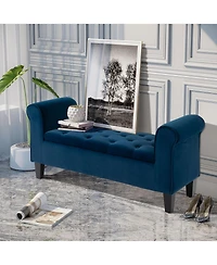 Homcom Button-Tufted Storage Ottoman Bed Bench