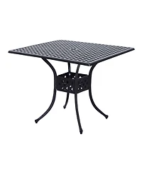 Outsunny 36" x 36" Square Patio Table with Umbrella Hole,