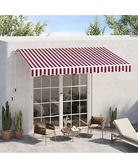 Outsunny 10'x8' Retractable Sun Shade Patio/Window Awning, Polyester Fabric,