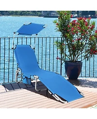 Costway Foldable Lounge Chair Outdoor Adjustable Beach Patio Pool Recliner