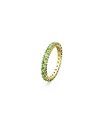 Swarovski Crystal Round Cut Green Matrix Ring