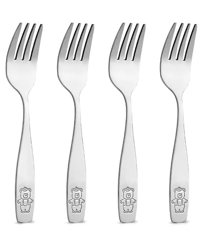 Kids and Toddler Cutlery Set Designed For Self Feeding - 4 Piece Fork