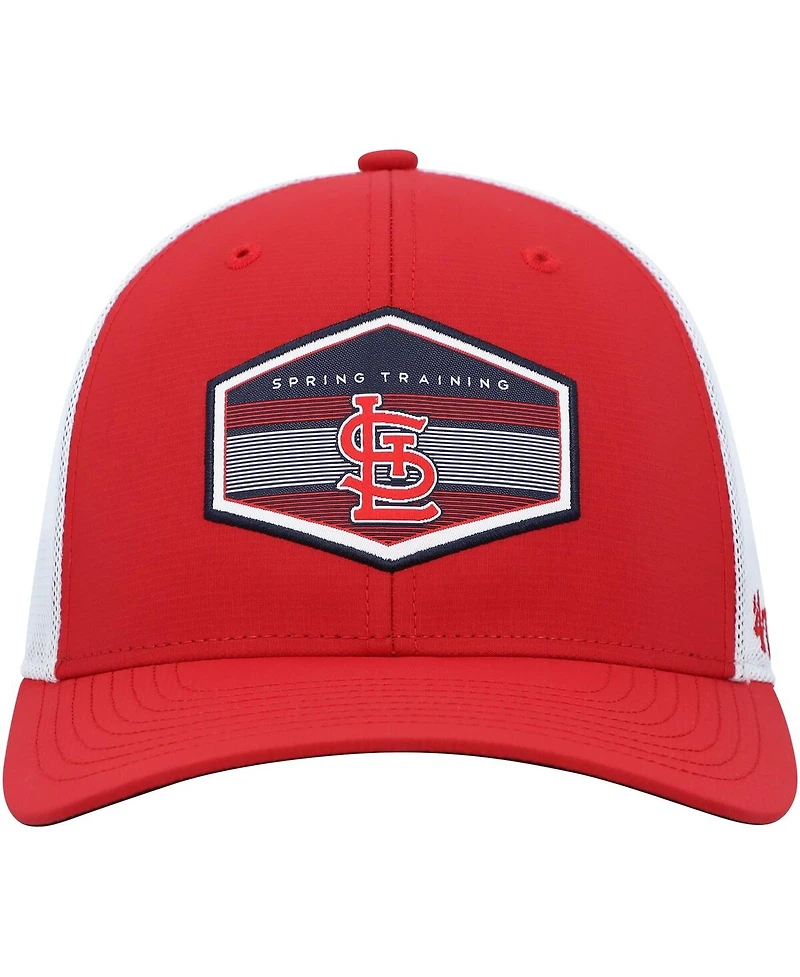 Men's '47 Brand Red, White St. Louis Cardinals Spring Training Burgess Trucker Snapback Hat