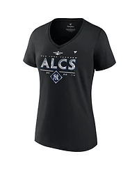 Women's Fanatics Black New York Yankees 2022 Division Series Winner Locker Room Plus V-Neck T-shirt