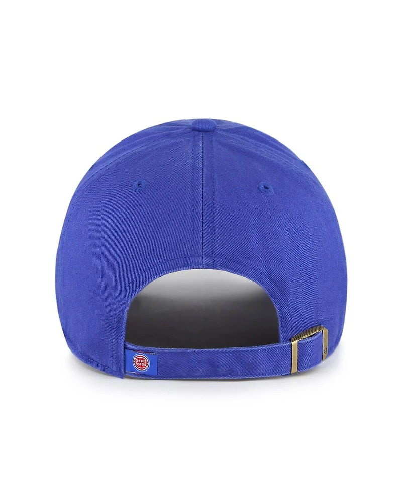 Men's '47 Brand Blue Detroit Pistons Team Logo Clean Up Adjustable Hat