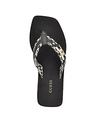 Guess Women's Ediva Wedges with Hardware and Heritage Logo Fabric Sandals