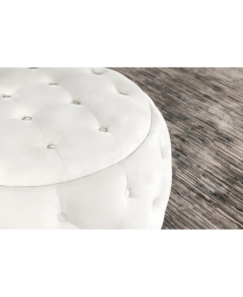 Coaster Home Furnishings Angelina 18" Foam Tufted Storage Round Ottoman
