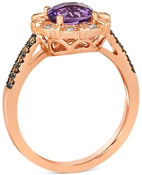Le Vian Grape Amethyst (1-1/6 ct. t.w.) & Diamond (1/3 ct. t.w.) Flower Ring in 14k Rose Gold