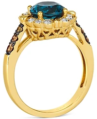 Le Vian Deep Sea Blue Topaz (2 ct. t.w.) & Diamond (1/5 ct. t.w.) Flower Ring in 14k Gold