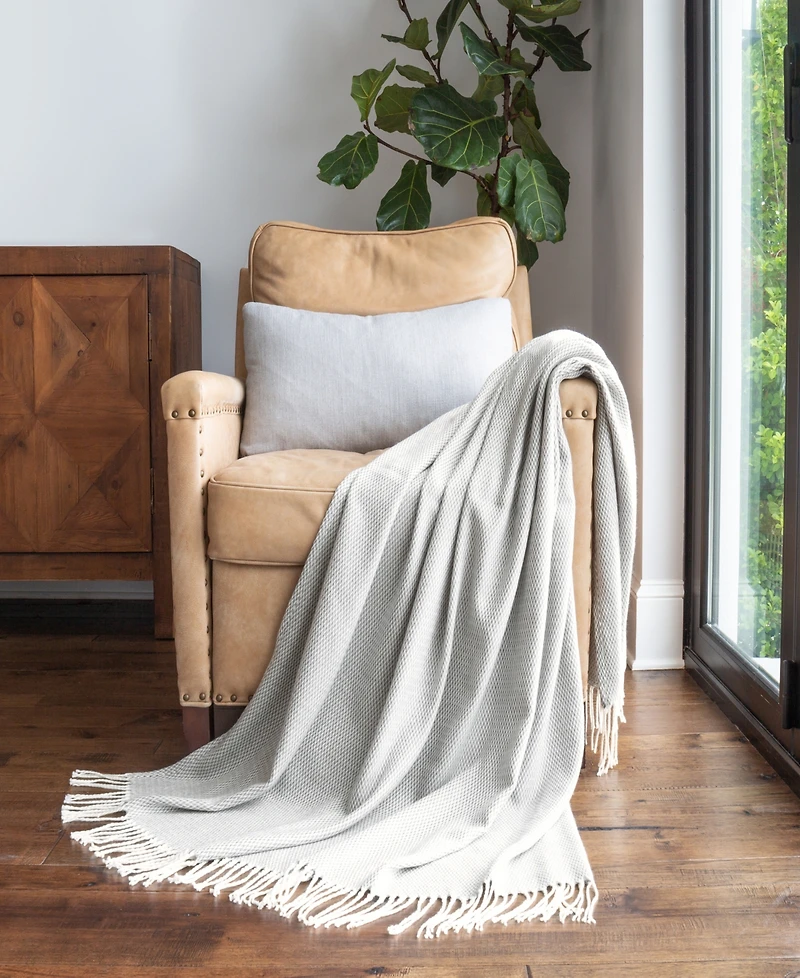 ienjoy Home Herringbone Fringed Throw, 60" x 50"