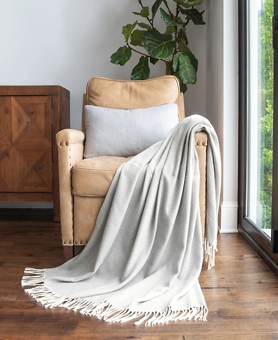 ienjoy Home Herringbone Fringed Throw, 60" x 50"