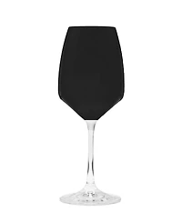 Black Wine Glasses with Stem, Set of 6