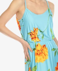 White Mark Women's Floral Strap Maxi Dress