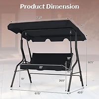 3 Seats Patio Canopy Swing Glider Hammock Cushioned