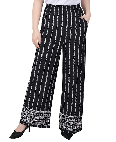 Ny Collection Petite Wide Leg Pull On Pants