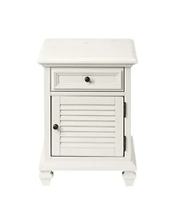 Steve Silver Charlestown 18" Wide Wooden Storage End Table with Usb Port