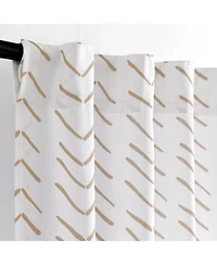 Lush Decor Hygge Modern Arrow Linen-Textured Window Curtain Panels Pair 40"W x 84"L Curtains for Bedroom - Living Room Curtains