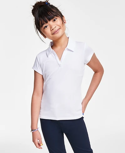 Nautica Big Girls Uniform Short Sleeve Performance Knit Polo Top