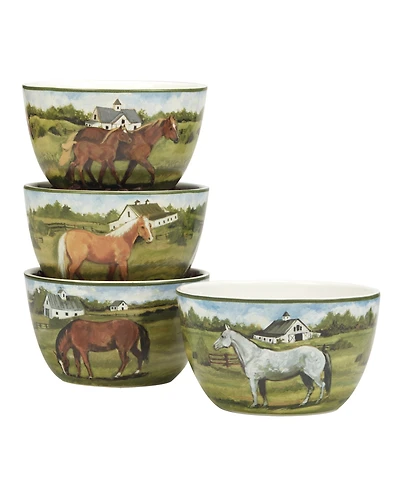 Certified International York Stables Set of 4 Ice Cream Bowl