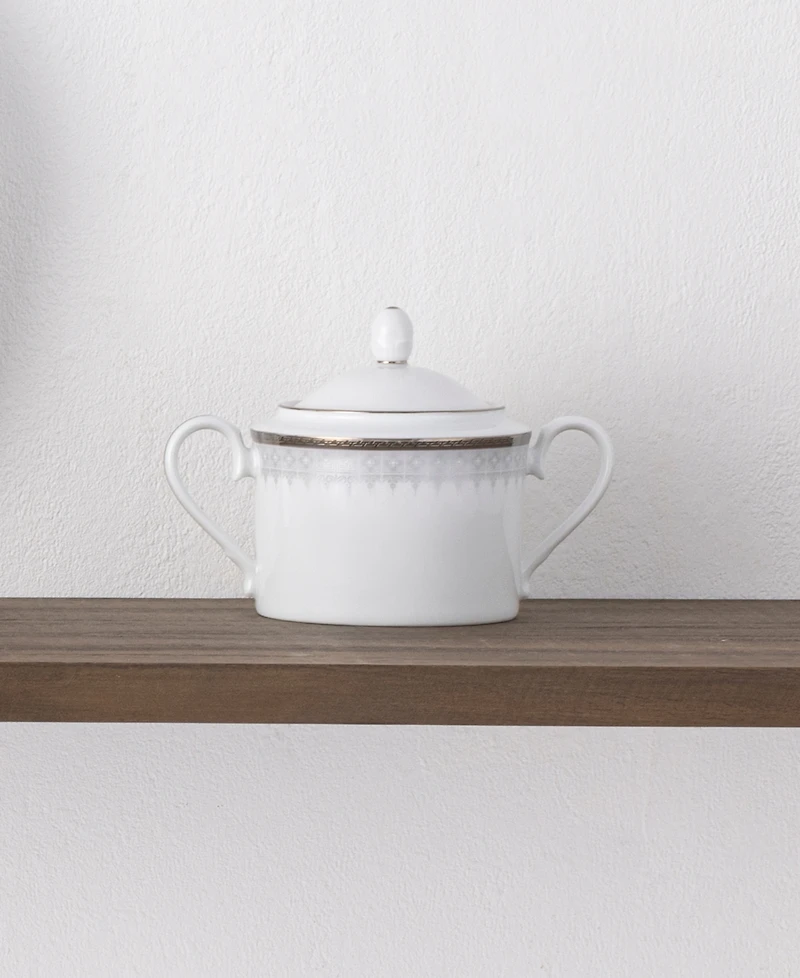 Noritake Silver Colonnade Sugar and Creamer, Set of 2