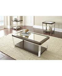 Steve Silver Truman 22" Wide Mirrored Top and Wood End Table
