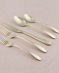 Cambridge Silversmiths Poet Champagne Satin 20 Piece 18/10 Stainless Steel Flatware Set, Service for 4