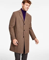 Michael Kors Men's Classic-Fit Wool Blend Herringbone Overcoat