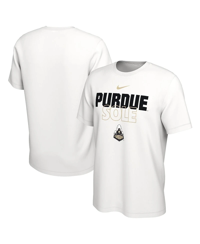 Men's Nike White Purdue Boilermakers On Court Bench T-shirt