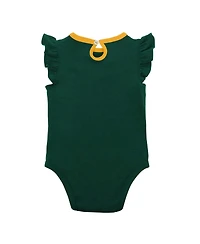 Newborn and Infant Boys Girls Green, Heather Gray Oakland Athletics Little Fan Two-Pack Bodysuit Set