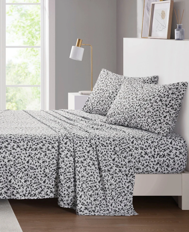 Intelligent Design Printed Microfiber 4 Piece Sheet Set