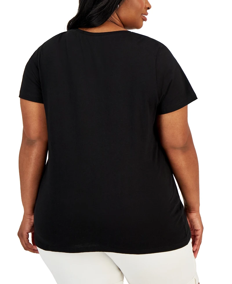 Hybrid Apparel Trendy Plus Graphic-Print T-Shirt