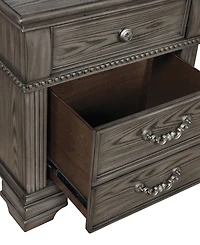 Furniture of America Hamilton 29" Solid Wood 3-Drawer Nightstand with Universal Serial Bus Ports