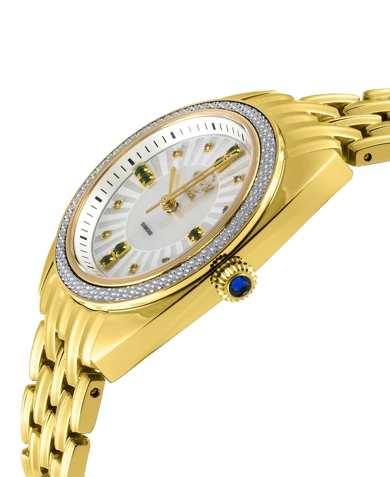 GV2 by Gevril Women's Palermo Swiss Quartz Gold-Tone Stainless Steel Watch 35mm