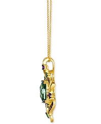 Le Vian Crazy Collection Multi-Gemstone (5-1/5 ct. t.w.) & Diamond (1/2 ct. t.w.) Cluster Pendant Necklace in 14k Gold, 18" + 2" extender