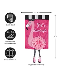Evergreen Flag Let's Flamingle Garden Applique Flag