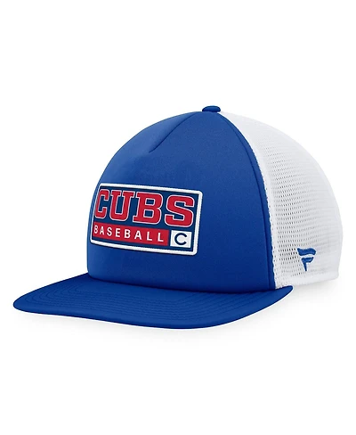 Men's Majestic Royal, White Chicago Cubs Foam Trucker Snapback Hat