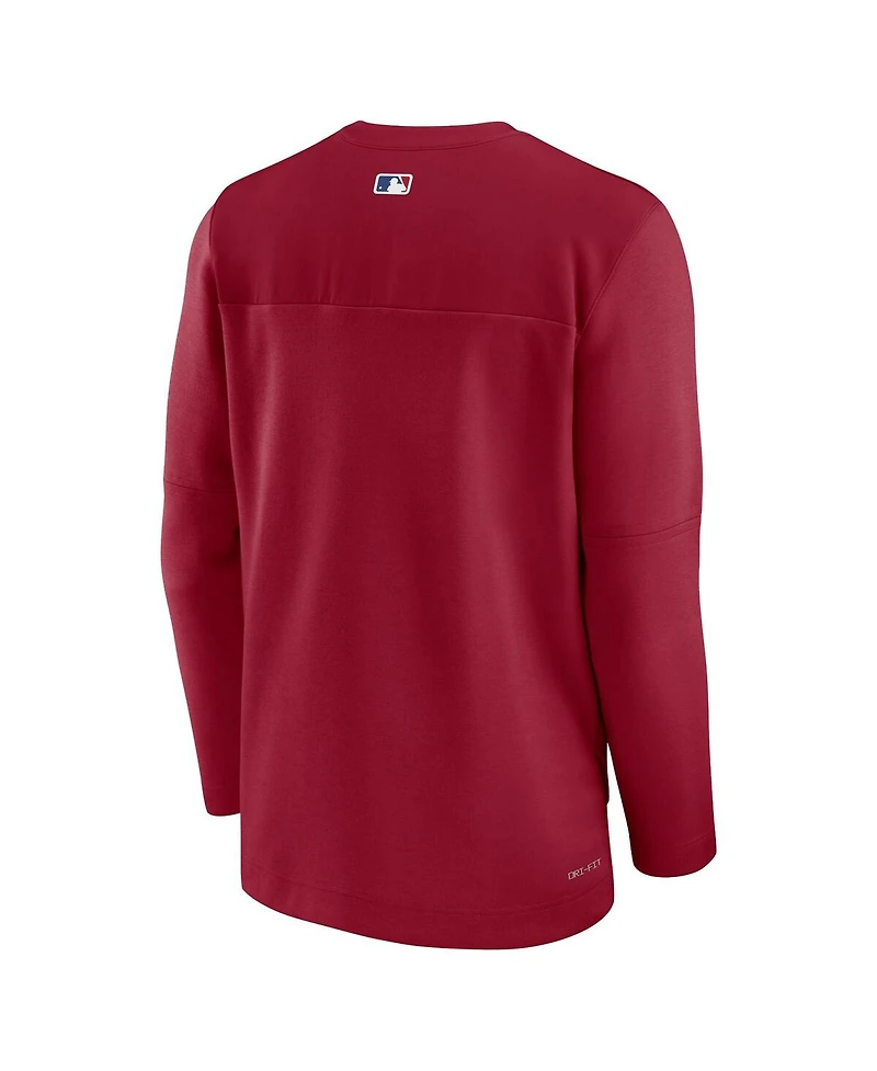 Men's Nike Red Arizona Diamondbacks Authentic Collection Game Time Performance Half-Zip Top