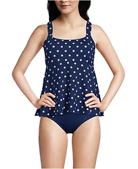 Lands' End Women's Mastectomy Flutter Scoop Neck Tankini Top