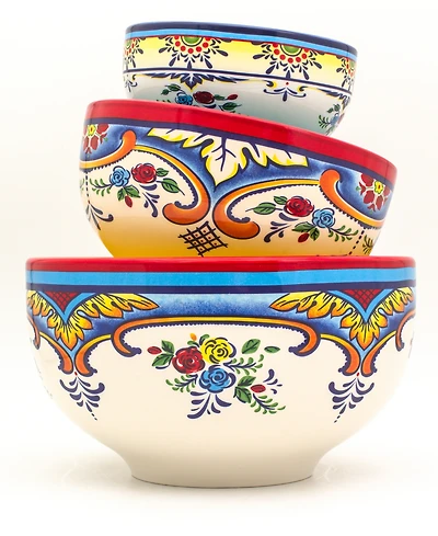 Euro Ceramica Zanzibar Nesting Bowls, Set of 3