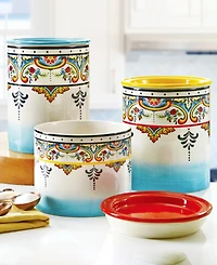 Euro Ceramica Zanzibar Kitchen Storage Jars, Set of 3